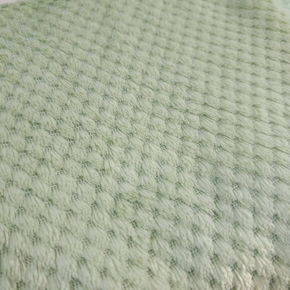 Bright Future Baby Blanket Satin Trim edge sage Green waffle plush soft Vintage - Picture 4 of 8